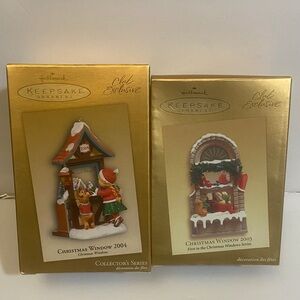 Vintage Hallmark Keepsake Ornaments - Christmas Window series 2003 and 2004